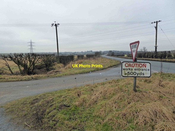 Photo 6"x4" Caution sign on Wetherby Road Hutton Wandesley c2015