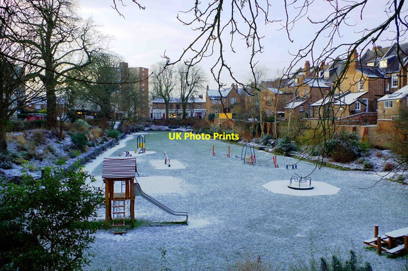 Photo 6"x4" The Dell in winter, Royal Leamington Spa Royal Leamington Spa c2015