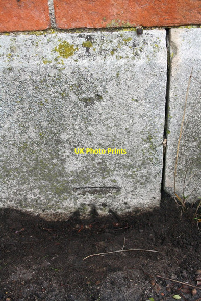 Photo 6"x4" Benchmark on wall outside Carmel College Lodge Wallingford c2015
