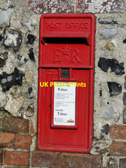 Photo 6"x4" Postbox set into the wall at Manor Farm, Wretham East Wretham\/TL9190 c2015