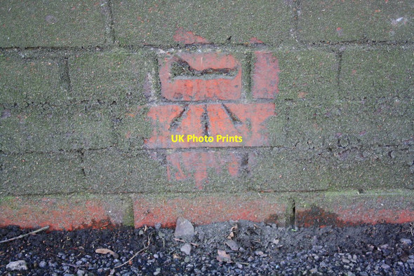 Photo 6"x4" Benchmark on Wych Hill Lane railway bridge Woking c2015