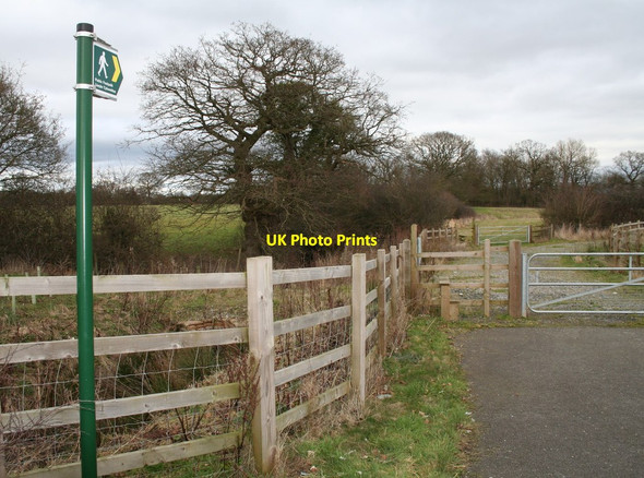 Photo 6"x4" Realigned footpath Cross Lanes\/SJ3747 c2015
