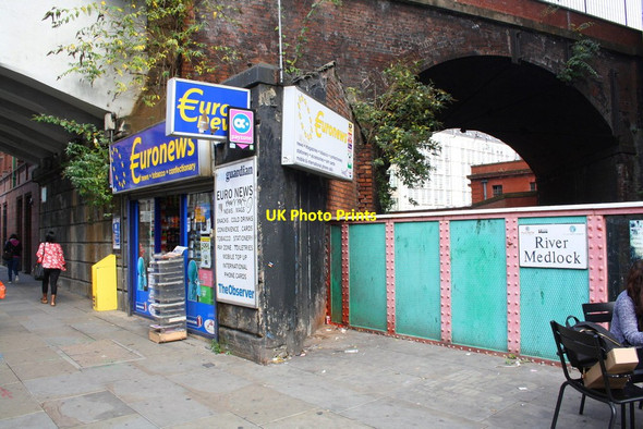 Photo 6"x4" Euronews and River Medlock bridge, Oxford Street Manchester c2014