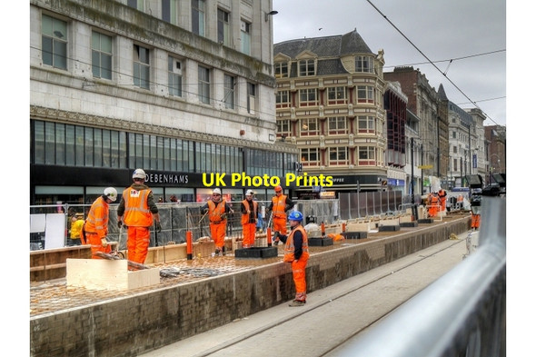 Photo 6"x4" Rebuilding the Metrolink Stop at Market Street Manchester c2015