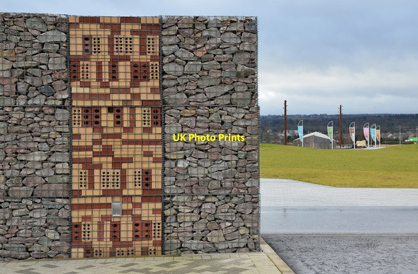 Photo 6"x4" Decorative wall, Helix Park Falkirk c2015