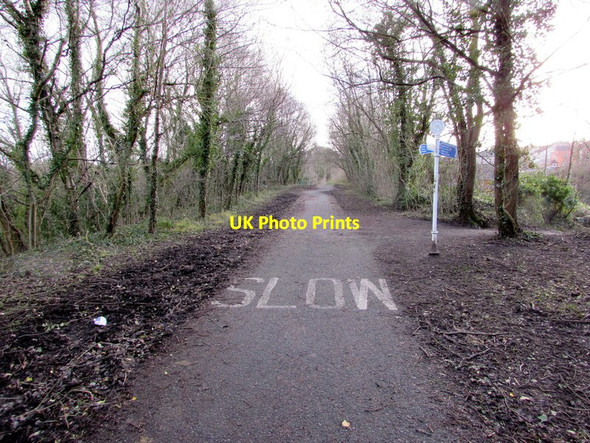 Photo 6"x4" SLOW on a footpath and cycleway in Griffithstown, Pontypool Pontypool\/Pont-y-pwl c2015