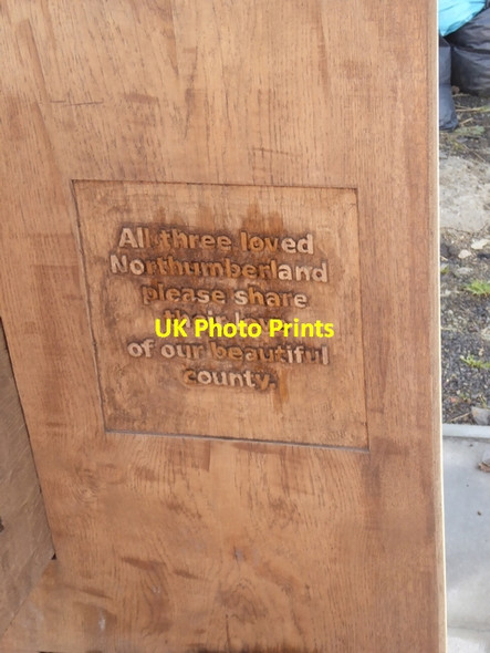 Photo 6"x4" Side panel, memorial bench, Catton Catton\/NY8257 c2015 P1
