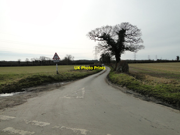 Photo 6"x4" Brick Kiln Lane and Low bridge warning sign Mulbarton c2015