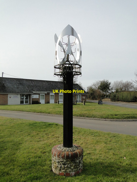 Photo 6"x4" Bracon Ash village sign Bracon Ash c2015