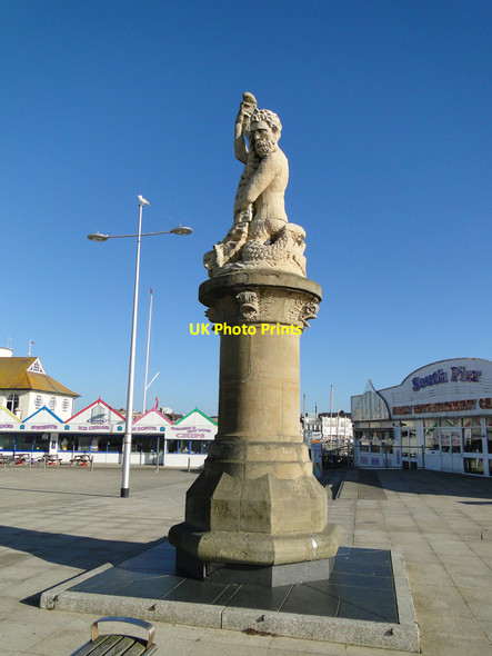 Photo 6"x4" Triton, Greek god of the sea near the South Pier Lowestoft c2015