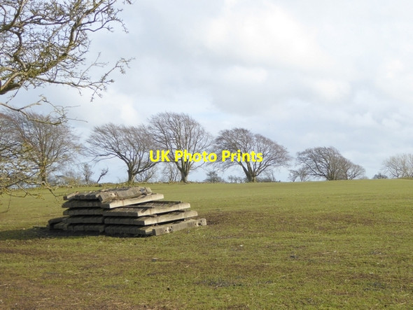 Photo 6"x4" Railway sleepers near East Shaftoe Hall Bolam West Houses c2015