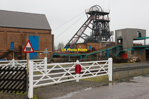 Photo 6"x4" Rail Crossing and Pit Head, Snibston Coalville c2015