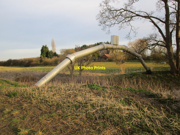 Photo 6"x4" Pipe line over the River Slea Anwick c2015