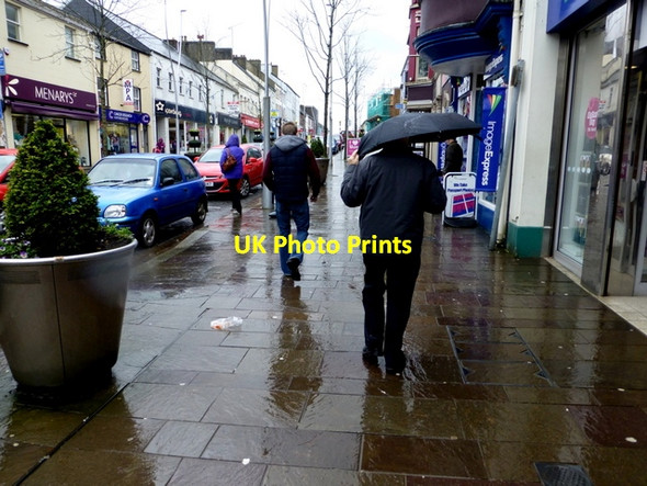 Photo 6"x4" Wet and windy, High Street, Omagh Omagh c2015