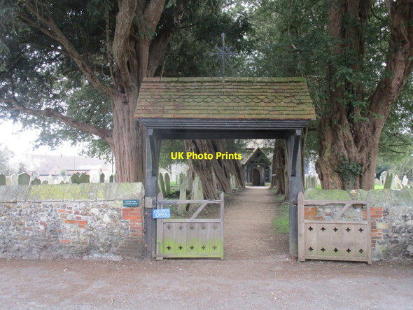 Photo 6"x4" Lychgate and the path to St. John the Baptist, Westbourne Emsworth c2015
