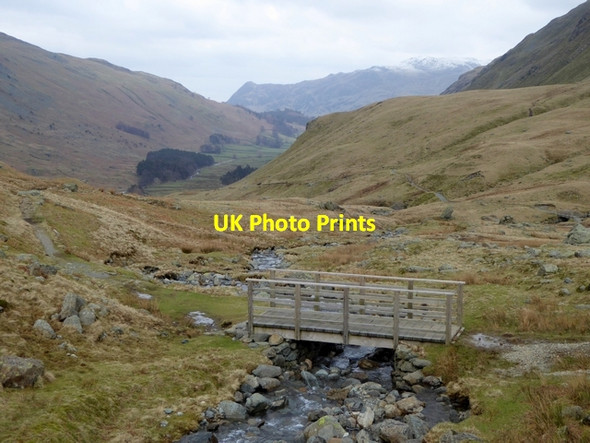 Photo 6"x4" Footbridge below Ruthwaite Lodge Grisedale Forest c2015