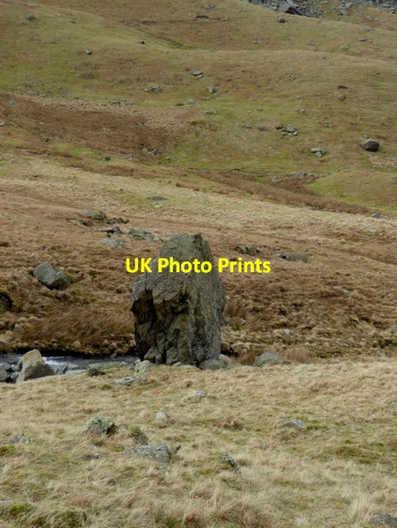 Photo 6"x4" Large rock beside Grisedale Beck Grisedale Forest c2015