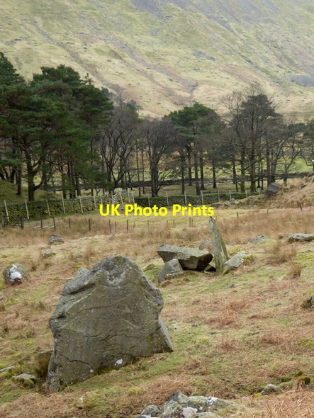 Photo 6"x4" Rocks above Broomhill Plantation Bridgend\/NY3914 c2015