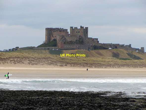 Photo 6"x4" Surfer on Bamburgh Beach Bamburgh c2015