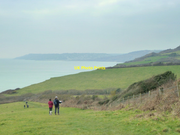 Photo 6"x4" Walkers on Monarch's Way near Ridge Barn Morcombelake c2015