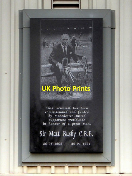 Photo 6"x4" Sir Matt Busby Memorial Plaque, Old Trafford Salford\/SJ8098 c2015