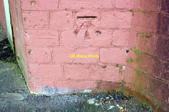 Photo 6"x4" Benchmark on Arbor Lane railway bridge Merryhill Green c2015