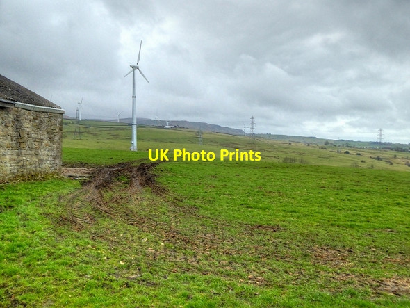 Photo 6"x4" Wind Turbine in Field behind Harbergham Hall Farm Burnley c2015