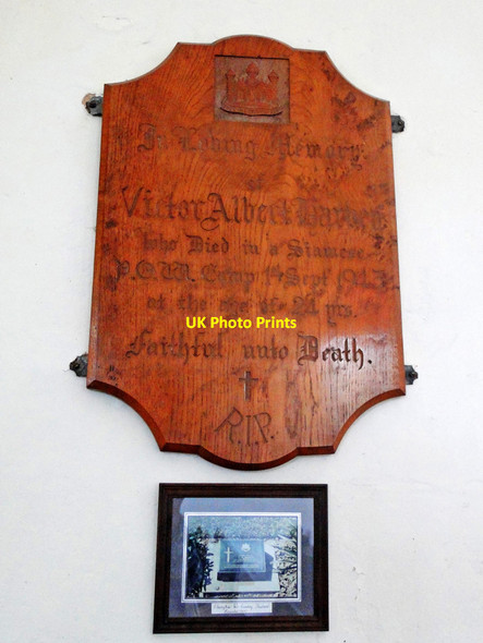 Photo 6"x4" Memorial plaque to Victor Albert Hervey Horham c2015