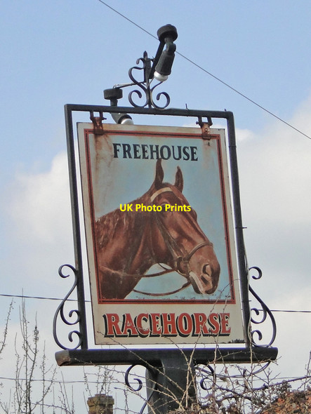 Photo 6"x4" The Racehorse pub sign at Westhall Westhall\/TM4181 c2015