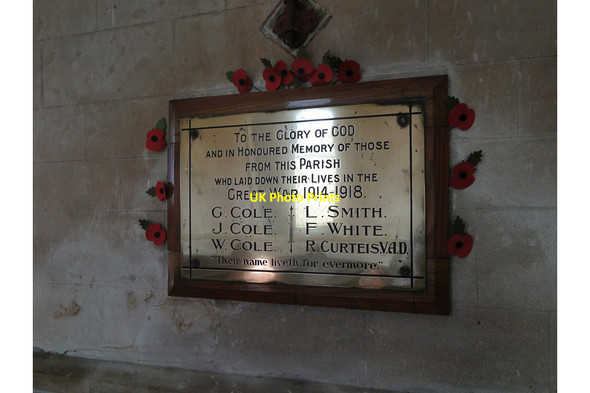 Photo 6"x4" WW1 wall plaque memorial at Stoven Stoven c2015