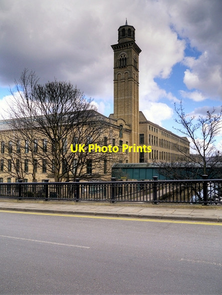 Photo 6"x4" Saltaire Mills - North Block (New Mill) and Chimney Shipley\/SE1437 c2015