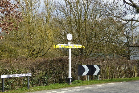 Photo 6"x4" Signpost on Salters Heath Road Monk Sherborne c2015