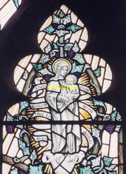 Photo 6"x4" St Peter, Bromyard - Stained glass window Bromyard c1998