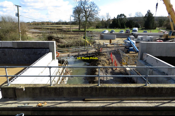 Photo 6"x4" A railway bridge being constructed over the River Bure Bicester c2015