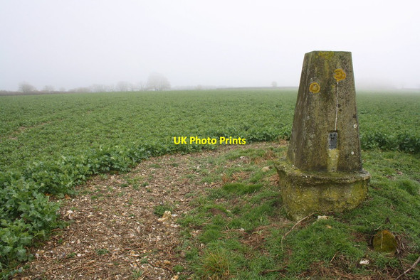 Photo 6"x4" Misty day at Langdon triangulation pillar Toller Whelme c2015