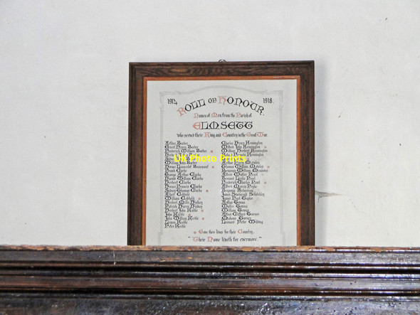 Photo 6"x4" The Roll of Honour and War Memorial at Elmsett church Elmsett c2015