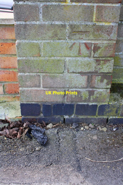 Photo 6"x4" Benchmark on Merlin Way wall Swindon\/SU1685 c2015