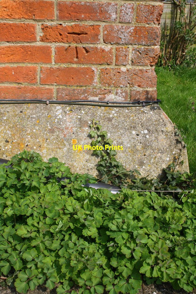 Photo 6"x4" Benchmark on #3 Lotmead Cottages Covingham c2015