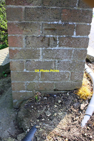 Photo 6"x4" Benchmark on bridge pier at entrance to The Dorcan Academy Swindon\/SU1685 c2015
