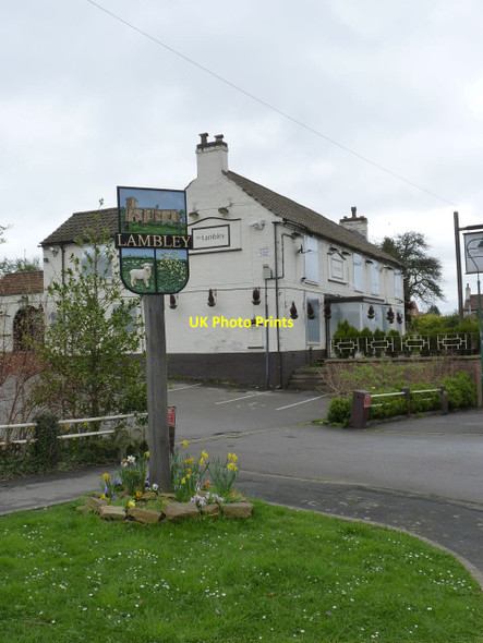 Photo 6"x4" Lambley village sign Lambley\/SK6345 c2014