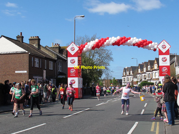 Photo 6"x4" London Marathon 2014: first mile marker Greenwich\/TQ3977 c2014