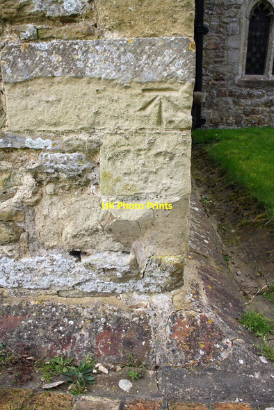 Photo 6"x4" Benchmark on St John the Baptist Church Brookhampton\/SU6098 c2014