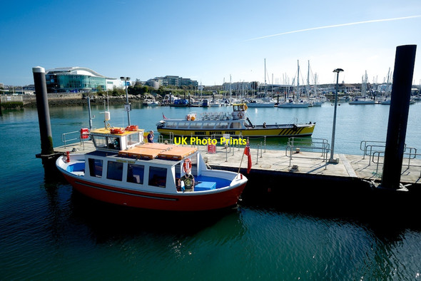 Photo 6"x4" Early Morning as the Cawsands Ferry waiting at the Plymouth Barbican Jetty Mount Batten c2014