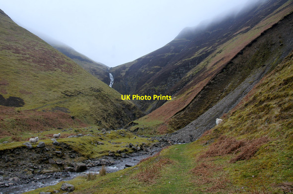 Photo 6"x4" Grey Mare's Tail from the roadside viewpoint Grey Mare's Tail (Waterfalls) c2014