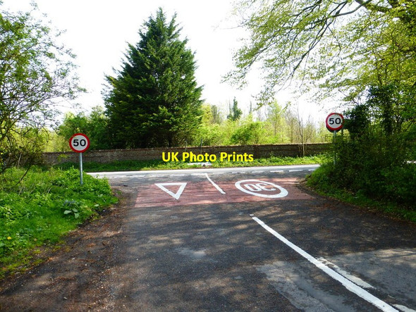 Photo 6"x4" Junction of Hackwood Lane and the A339 Cliddesden c2014