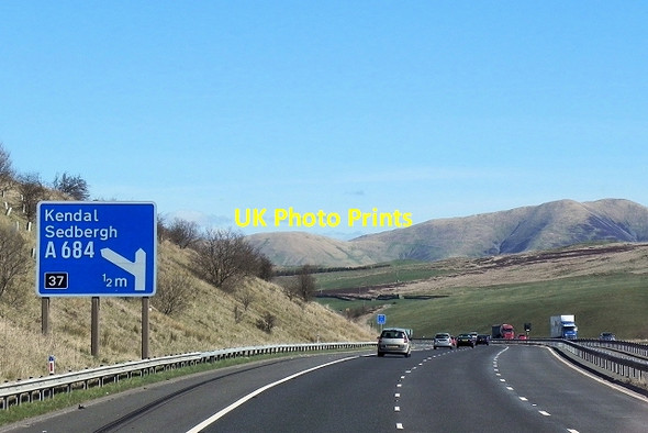 Photo 6"x4" Northbound M6 near Junction 37 (Kendal) New Hutton c2014