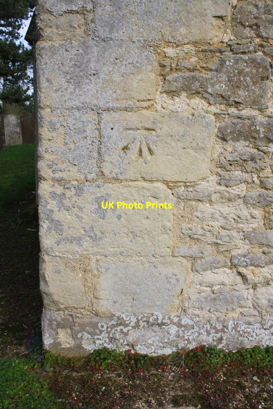 Photo 6"x4" Benchmark on NW corner of St Giles Church Noke c2014