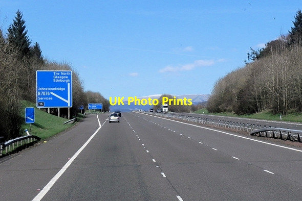 Photo 6"x4" A74(M) Junction 16, Northbound Johnstonebridge c2014