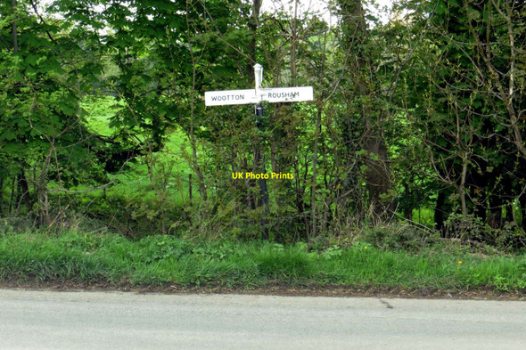 Photo 6"x4" Signpost on a T junction Rousham c2014