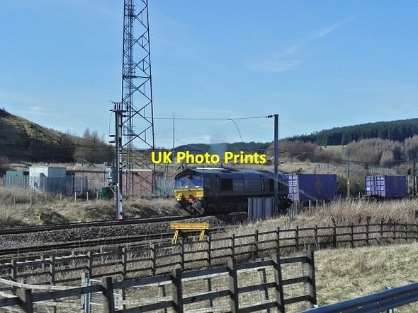 Photo 6"x4" Freight Train next to A74(M) near Beattock Summit March\/NS9914 c2014